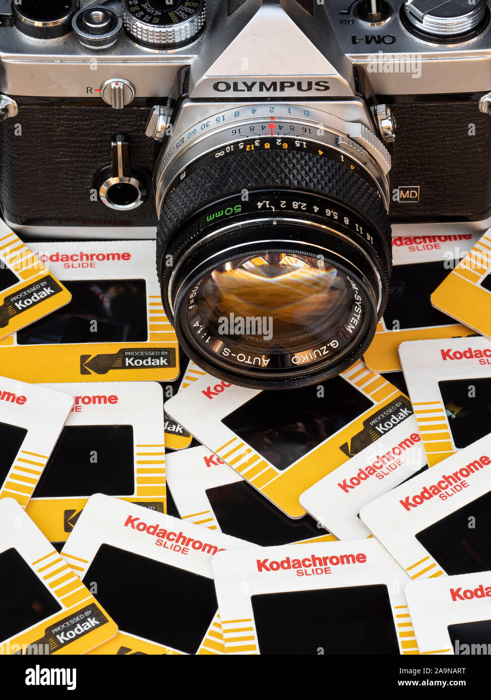 Kodachrome-dias, die Art und Weise der Aufnahme verwendet werden. Stockfoto