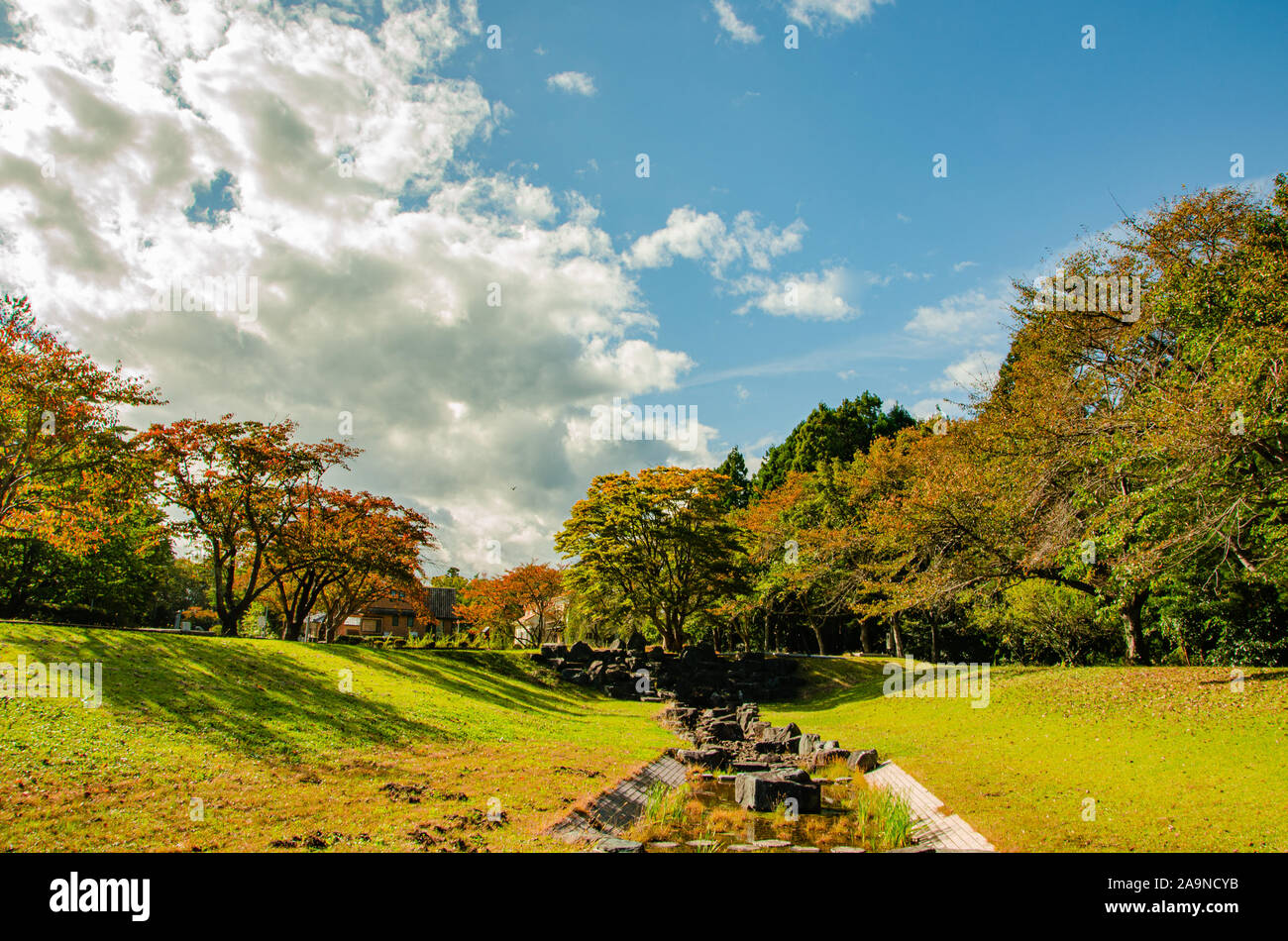 Park in Naraha Stadt, Präfektur Fukushima Stockfoto