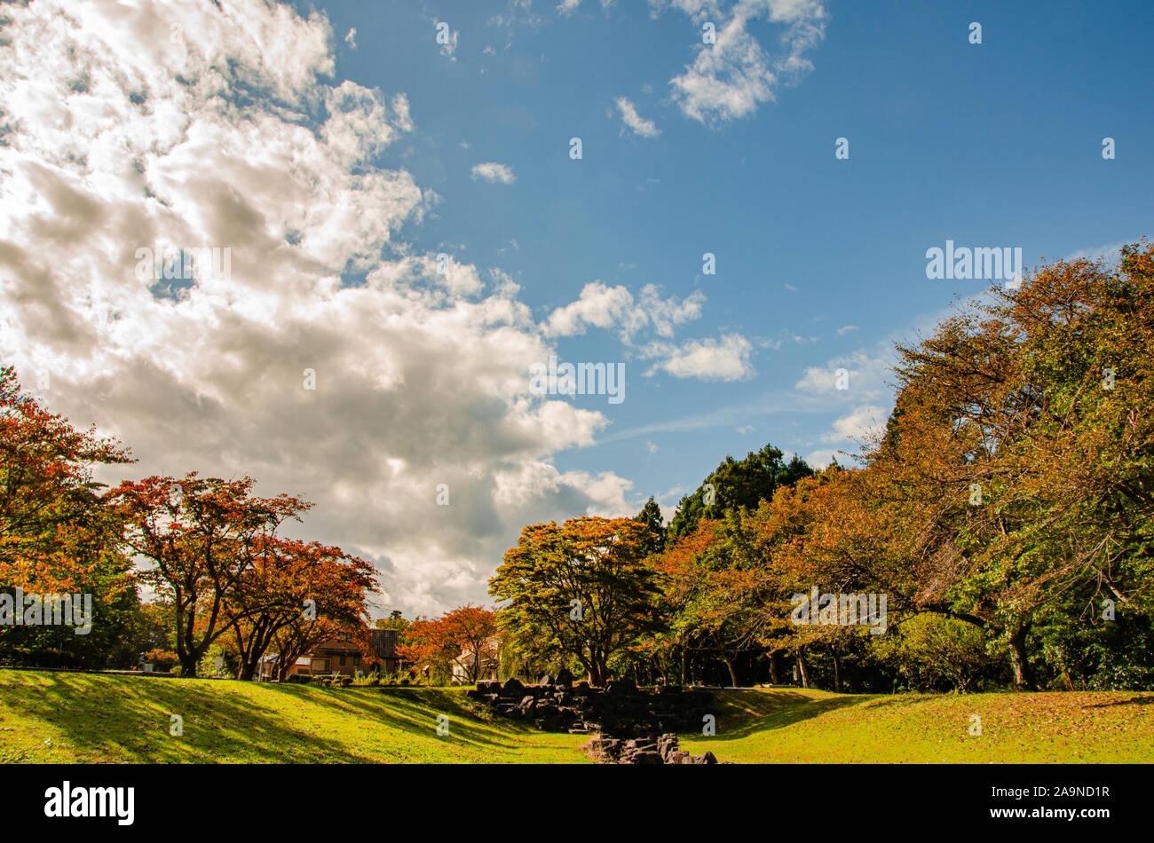 Park in Naraha Stadt, Präfektur Fukushima Stockfoto