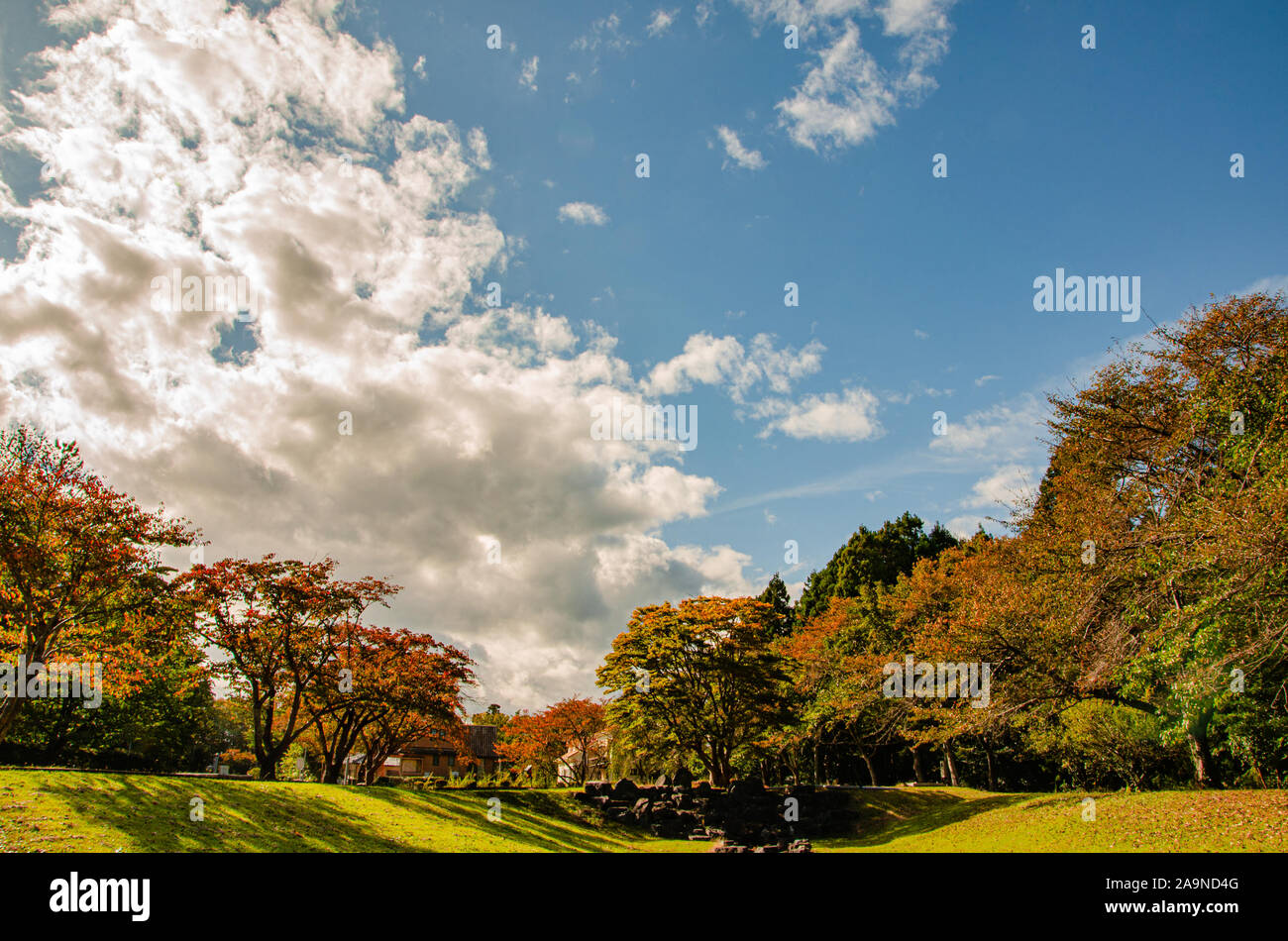 Park in Naraha Stadt, Präfektur Fukushima Stockfoto