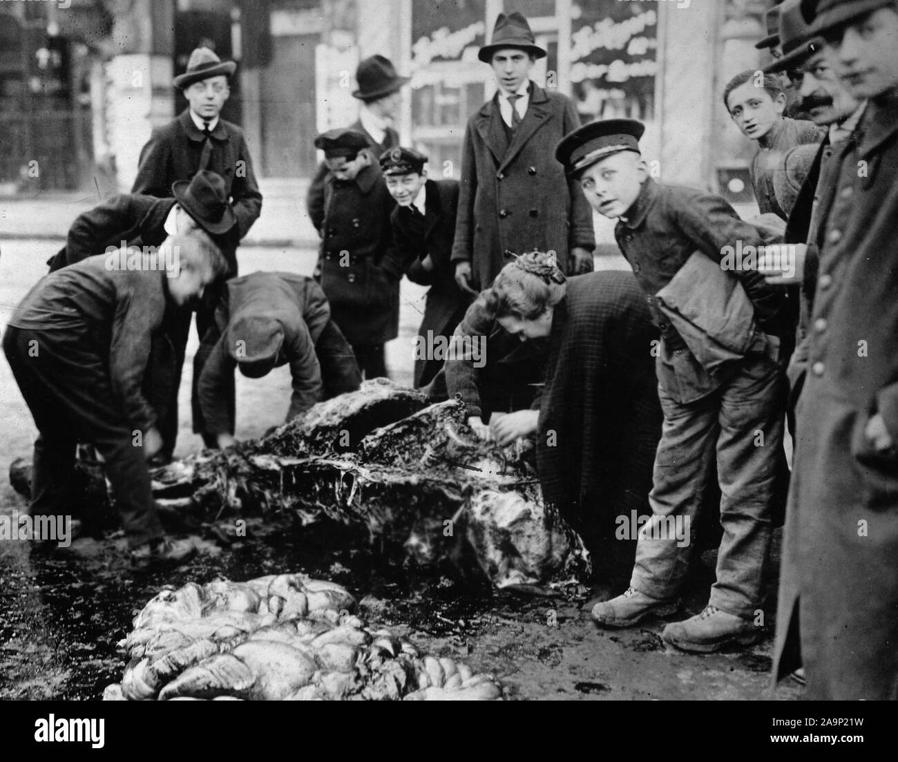 Deutsche Revolution - ein Beweis für die Nahrungsmittelknappheit in Deutschland Ca. 1919 Stockfoto