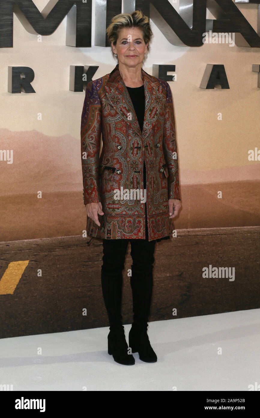 Terminator: dunkles Schicksal Photocall gehalten im Mandarin Oriental Hotel, Knightsbridge mit: Linda Hamilton Wo: London, Vereinigtes Königreich, wenn: 17 Okt 2019 Credit: Mario Mitsis/WENN.com Stockfoto