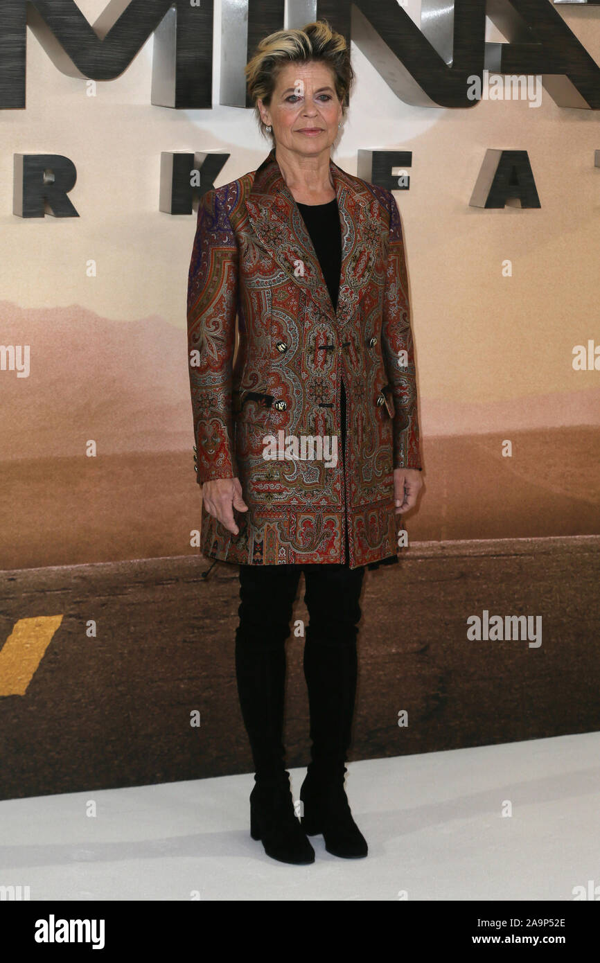 Terminator: dunkles Schicksal Photocall gehalten im Mandarin Oriental Hotel, Knightsbridge mit: Linda Hamilton Wo: London, Vereinigtes Königreich, wenn: 17 Okt 2019 Credit: Mario Mitsis/WENN.com Stockfoto