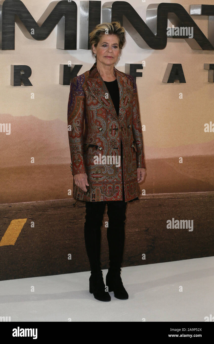 Terminator: dunkles Schicksal Photocall gehalten im Mandarin Oriental Hotel, Knightsbridge mit: Linda Hamilton Wo: London, Vereinigtes Königreich, wenn: 17 Okt 2019 Credit: Mario Mitsis/WENN.com Stockfoto