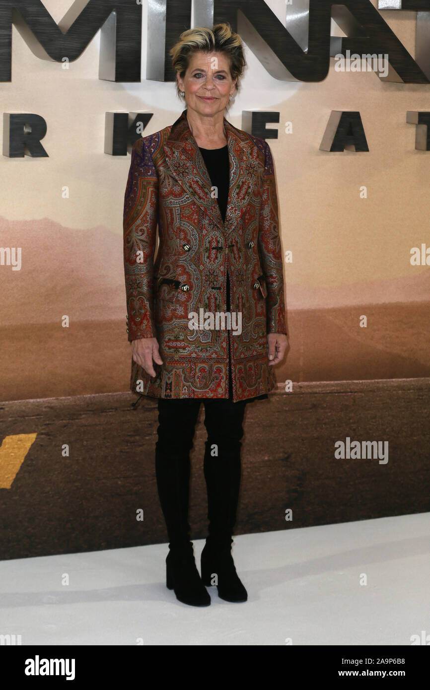 Terminator: dunkles Schicksal Photocall gehalten im Mandarin Oriental Hotel, Knightsbridge mit: Linda Hamilton Wo: London, Vereinigtes Königreich, wenn: 17 Okt 2019 Credit: Mario Mitsis/WENN.com Stockfoto