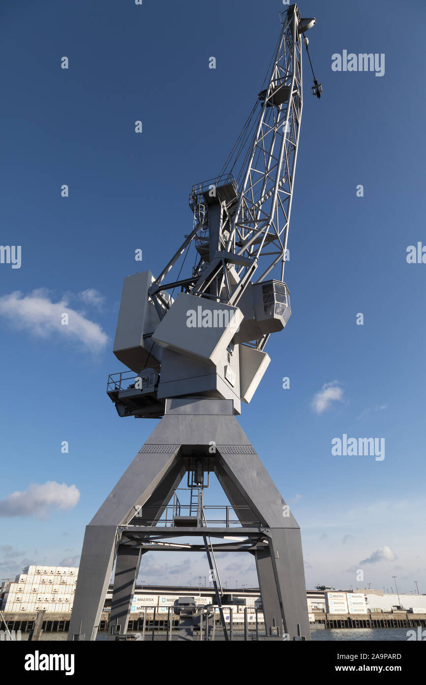 Historischen Kran im Hafen Museum Hamburg Stockfoto