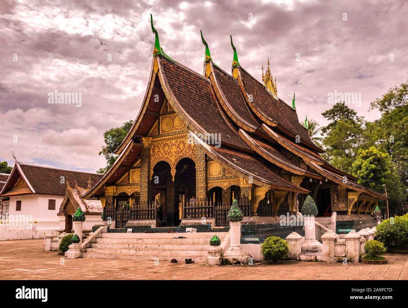 Tempel oder wurde in der malerischen Weltkulturerbe Stadt Luang Prabang in Laos. Eine der besten Reiseziel in Südostasien Stockfoto