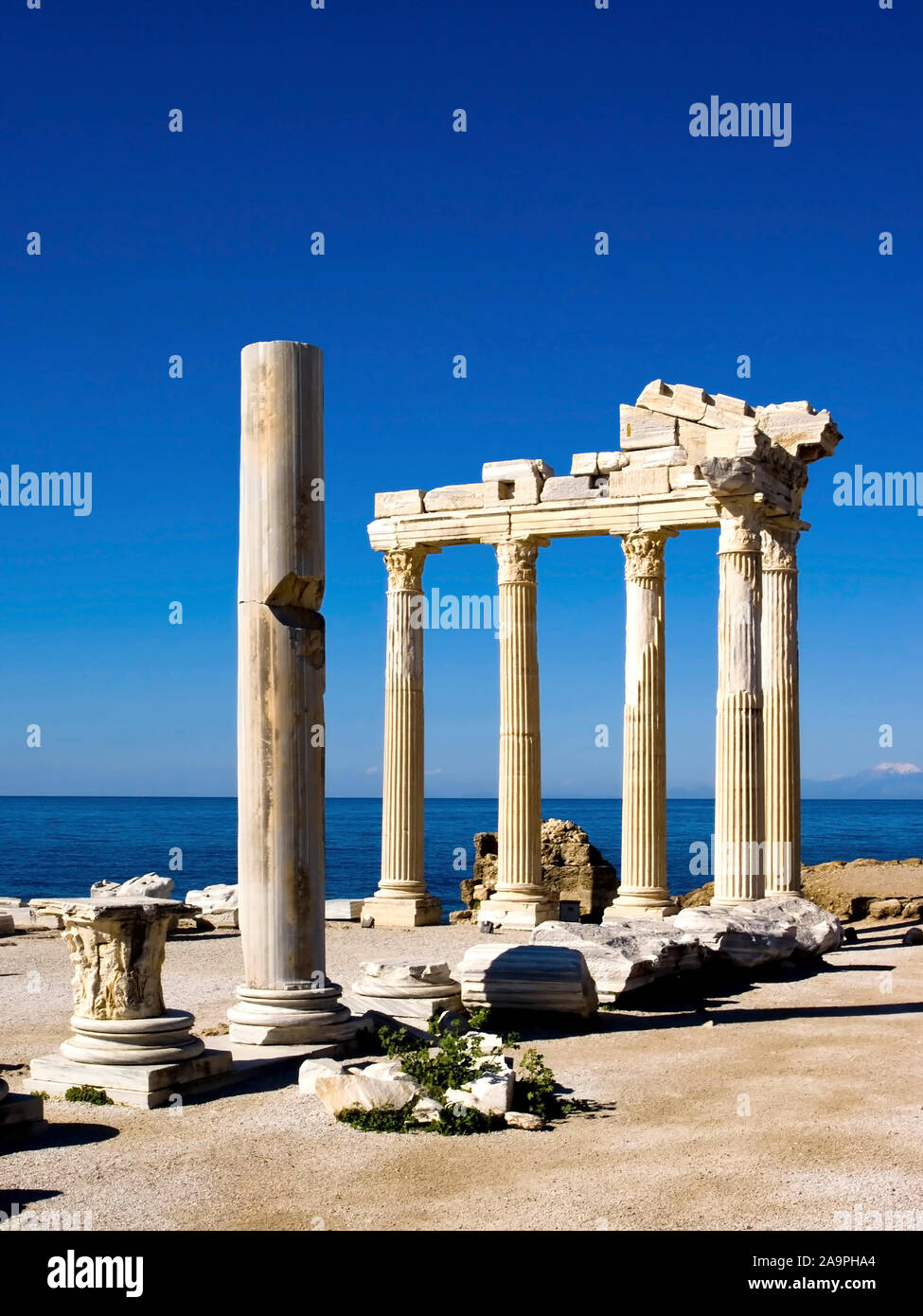 Die Ruinen der Tempel des Apollo im südlichen Mittelmeerraum Türkei Stockfoto