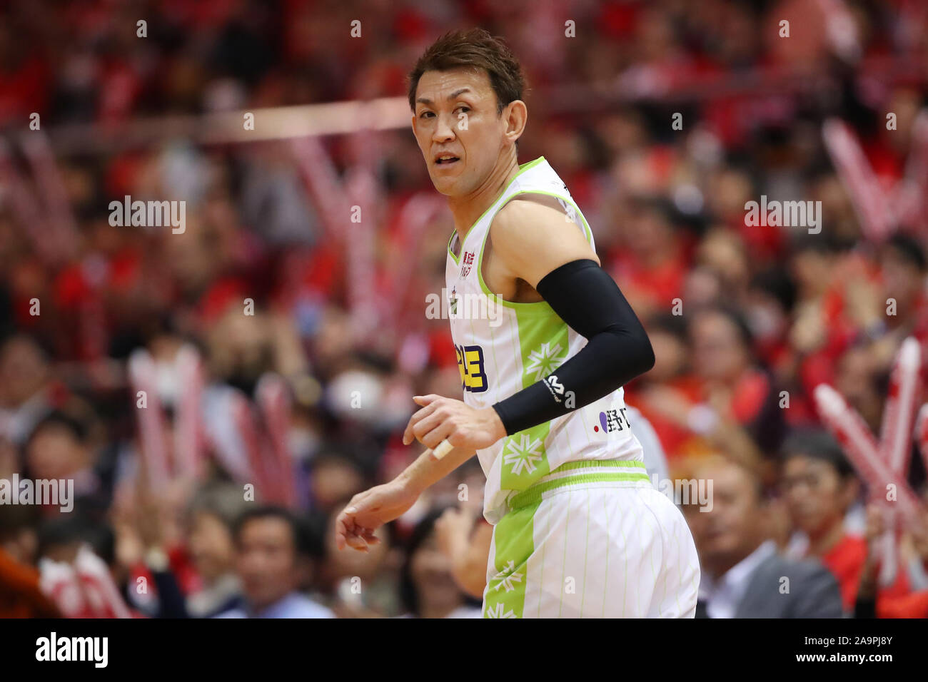 Takehiko (Orimo Levanga), 17. NOVEMBER 2019 - Basketball: 2019-20 B-LIGA B1 Spiel zwischen Chiba Jets 76-81 Levanga Hokkaido in Funabashi Arena, Chiba, Japan. (Foto von YUTAKA/LBA SPORT) Stockfoto