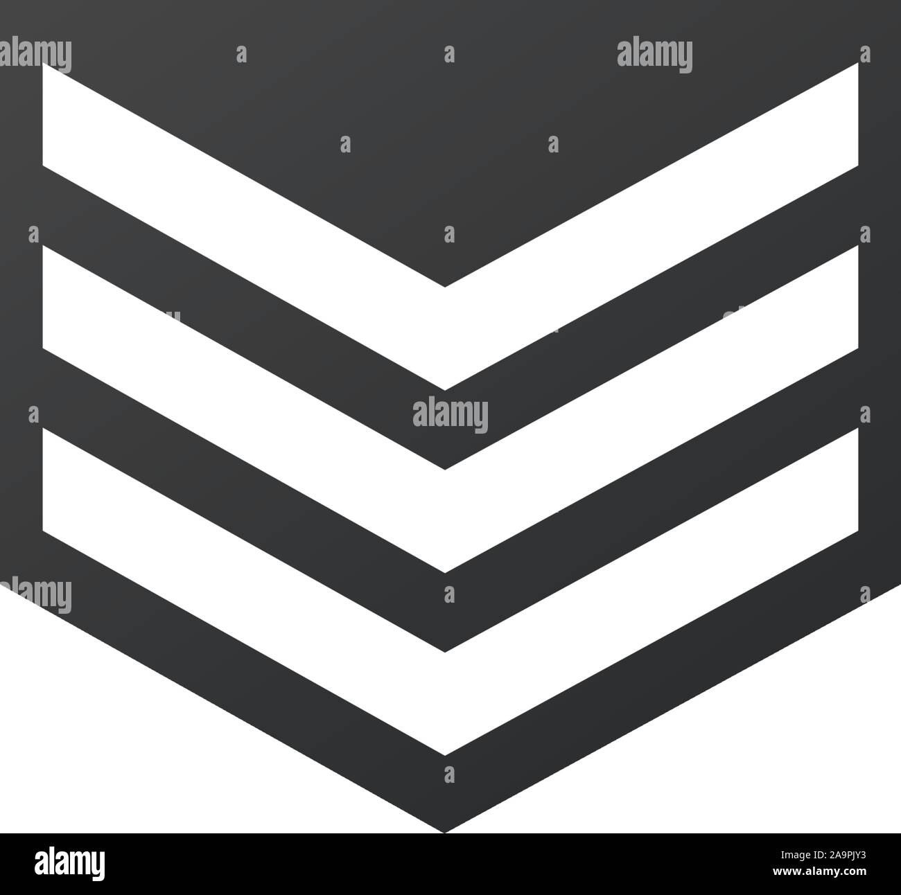 Abzeichen militärischen Symbol, Armee Chevron. Vektor Illustration auf weißem Hintergrund. Stock Vektor