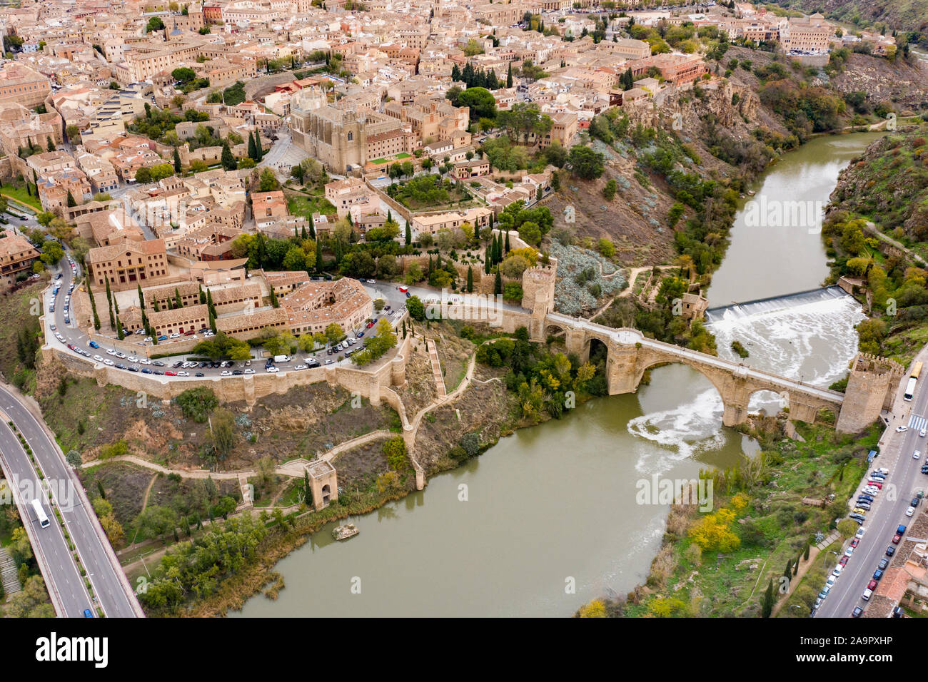 San Martin Brücke oder Puente San Martín, Toledo, Spanien Stockfoto