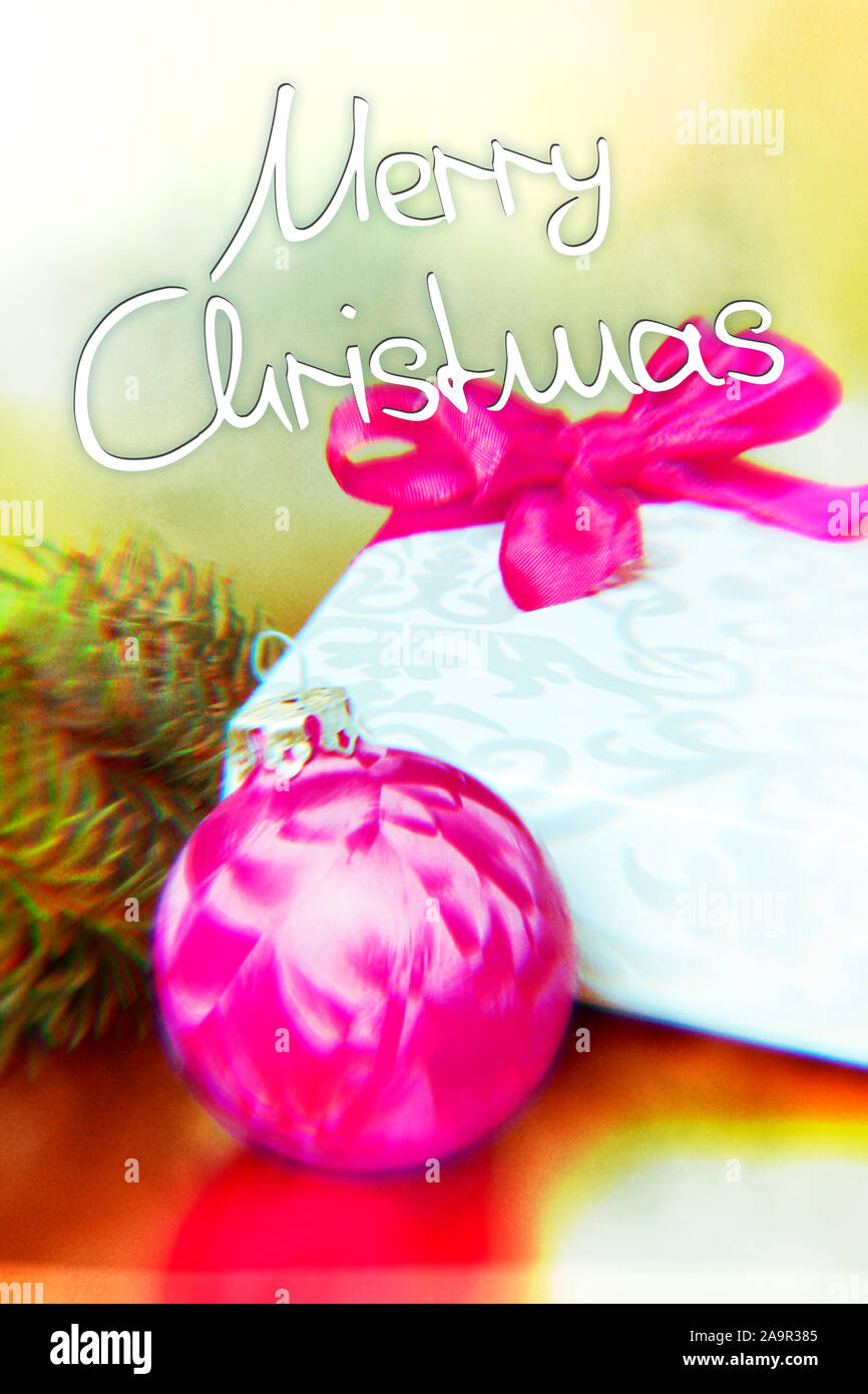 Ein Bild von einem vintage Kamera Weihnachtskarte Stockfoto