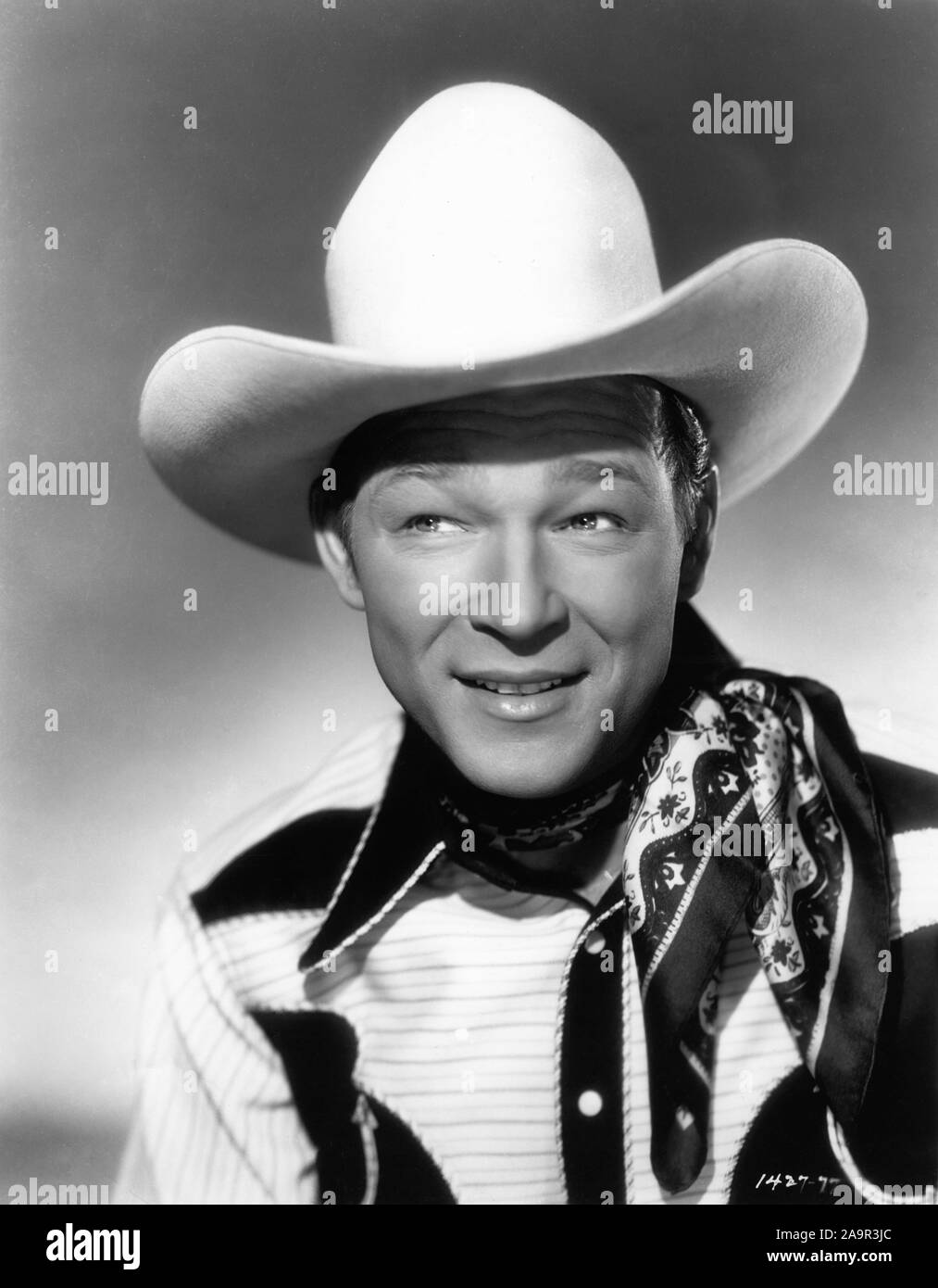 ROY ROGERS Werbung Portrait für mein Kamerad TRIGGER 1946 Regisseure Frank McDonald und Yakima Canutt Republik Bilder Stockfoto