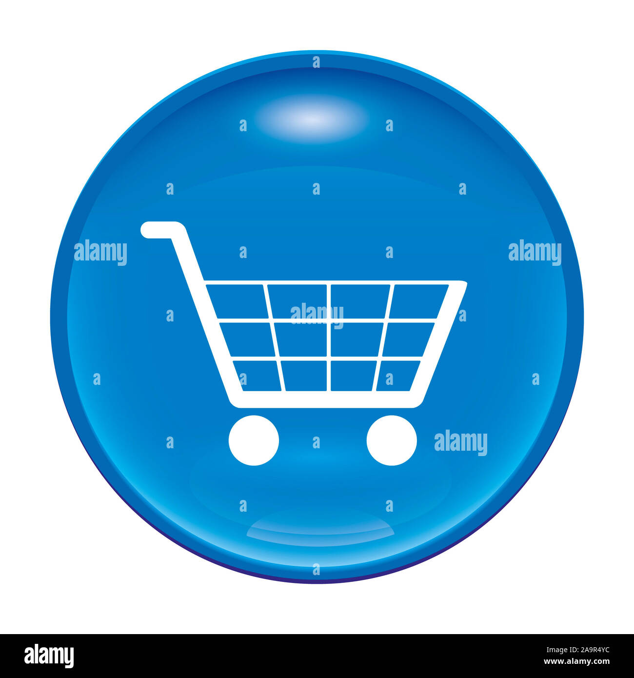 Ein Bild von einem glänzenden blauen Shopping Symbol Stockfoto