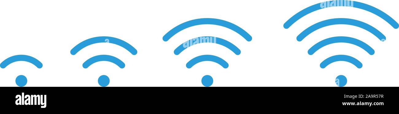 Satz von Wlan digitale Signal-Anzeige. Flache Abbildung auf weißem Hintergrund Stock Vektor