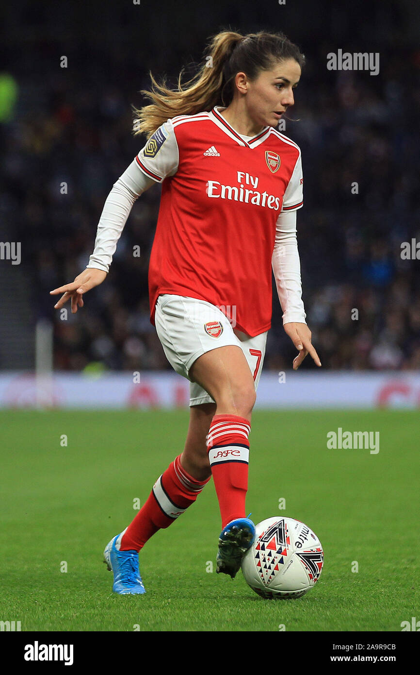London, Großbritannien. 17. Nov, 2019. Danielle van de Donk von Arsenal Frauen in Aktion. Super League Barclays FA Women's Match, Tottenham Hotspur Frauen v Arsenal Frauen an der Tottenham Hotspur Stadion in London am Sonntag, 17. November 2019. Dieses Bild dürfen nur für redaktionelle Zwecke verwendet werden. Nur die redaktionelle Nutzung, eine Lizenz für die gewerbliche Nutzung erforderlich. Keine Verwendung in Wetten, Spiele oder einer einzelnen Verein/Liga/player Publikationen. pic von Steffan Bowen/Andrew Orchard sport Fotografie/Alamy Live news Credit: Andrew Orchard sport Fotografie/Alamy leben Nachrichten Stockfoto