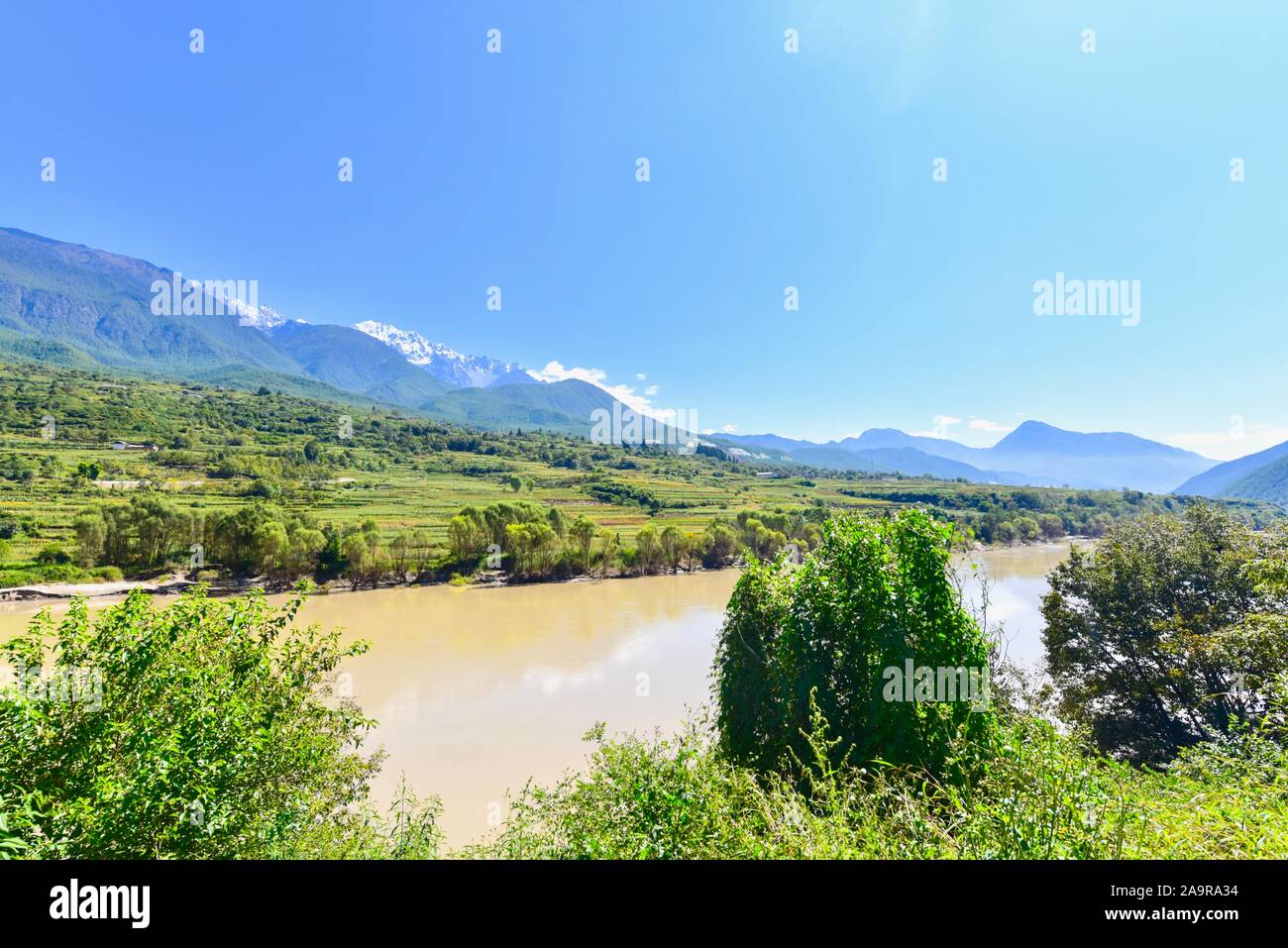 Natürliche Landschaft von Shangri-La Hotel in der Provinz Yunnan Stockfoto