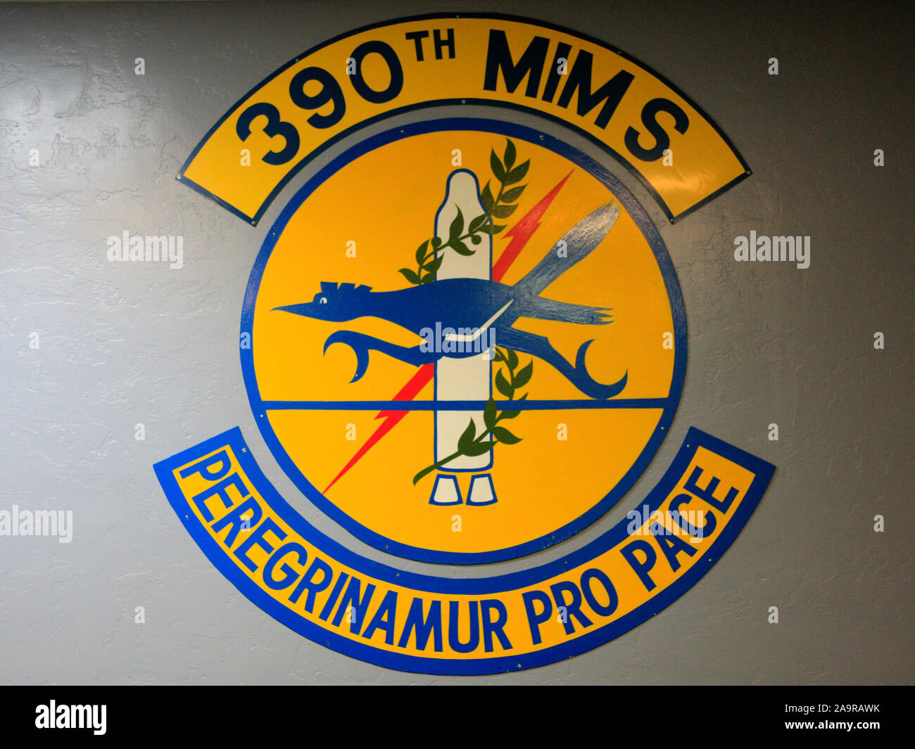 Die Insignien der 390 strategische Rakete Flügel der United States Air Force am Tucson AZ Stockfoto