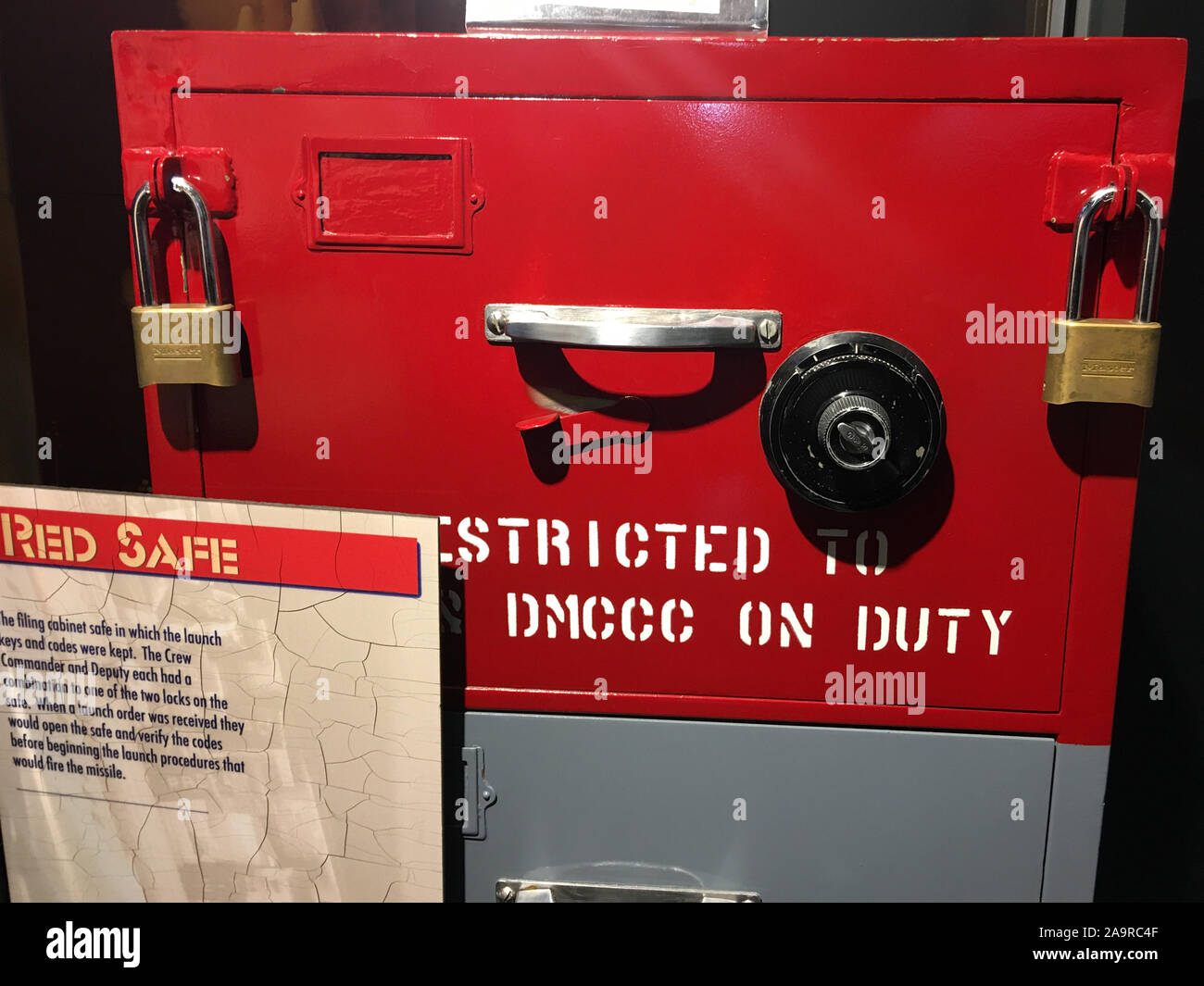 Die rote sicher, wo die Codes für die Titan II ICBM bei WW3 gehalten wurden, auf der Titan II Rakete Museum ordentlich Tucson AZ Stockfoto