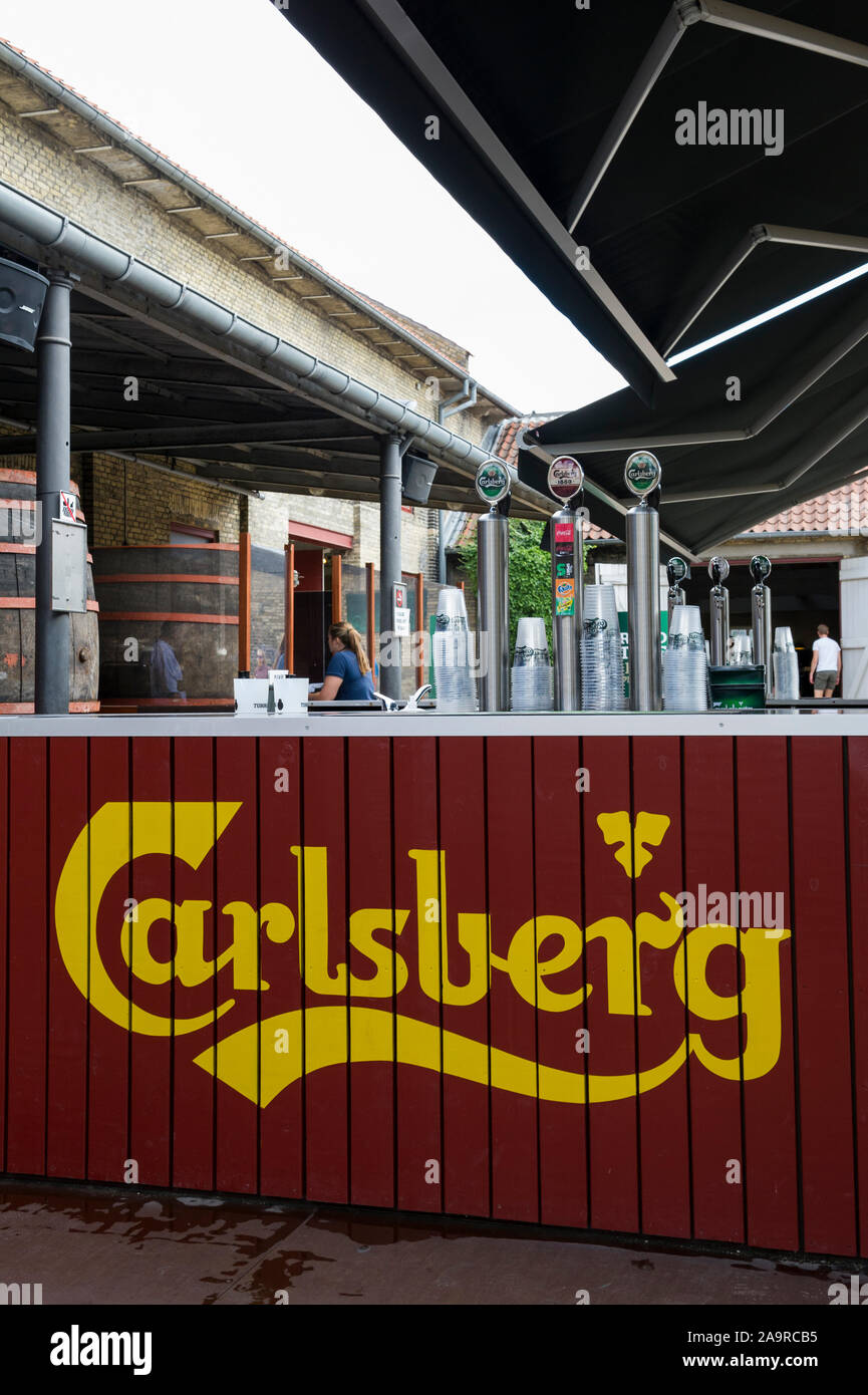 Bier Pumpen an der Brauerei Carlsberg, Kopenhagen, Dänemark Stockfoto