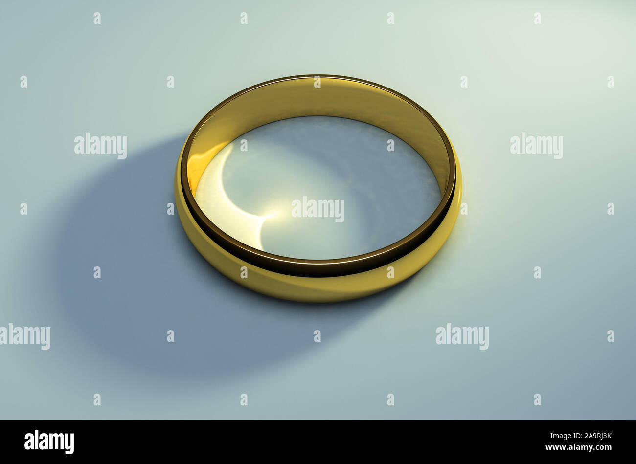 Ein Bild von einem schönen goldenen Hochzeit Ring Stockfoto