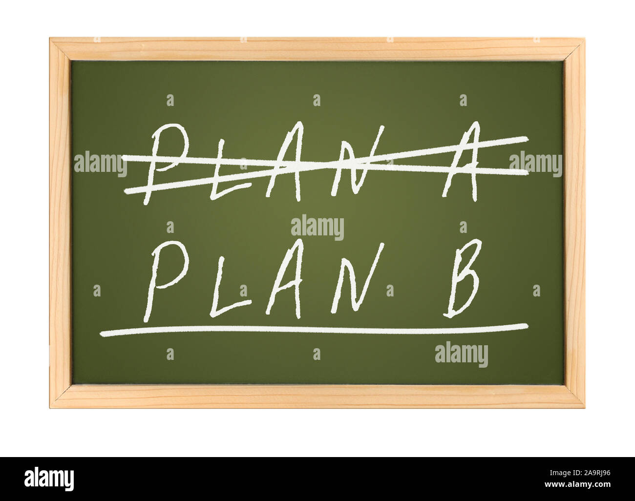 Kreuzung aus Plan auf einer Kreidetafel gehen zu Plan B Stockfoto