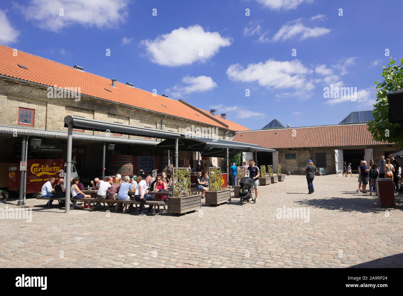 Der Innenhof an der Brauerei Carlsberg, Kopenhagen, Dänemark Stockfoto