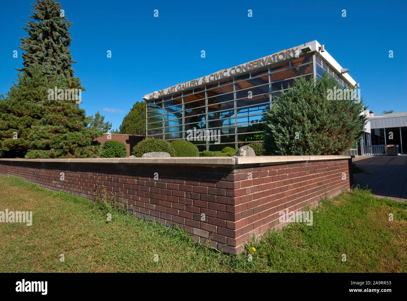 Mendel Art Gallery & Politische Wintergarten (im Juni 2015 geschlossen, seine Sammlung n Modernes Museum übertragen wurde), Saskatoon, Saskatchewan, Kanada Stockfoto