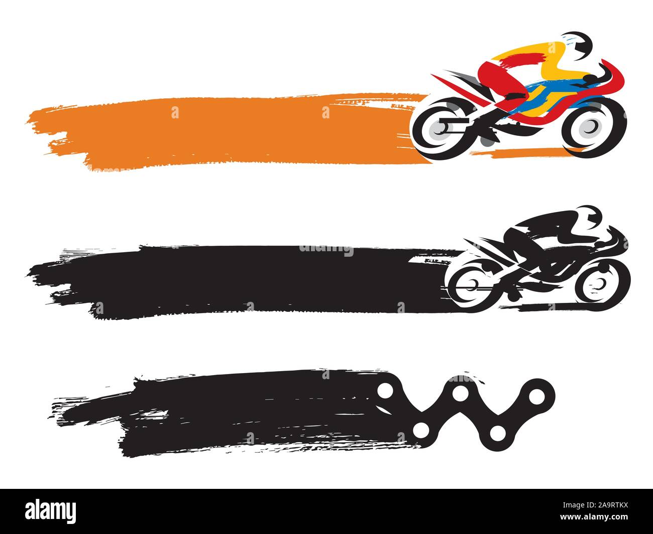 Motorrad Racer grunge Hintergrund. Grunge style ausdrucksstarke Darstellung der Motorrad Racer mit Pinselstrich. Für Ihren Text. Vektor verfügbar Stock Vektor