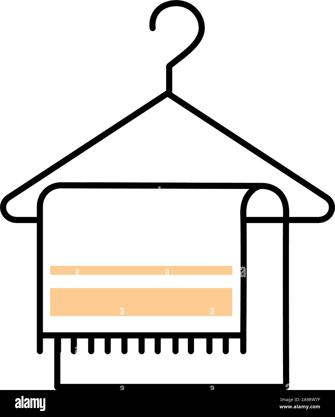 Handtuch in die Haken der spa Fill style Symbol Vektor illustration Design Stock Vektor