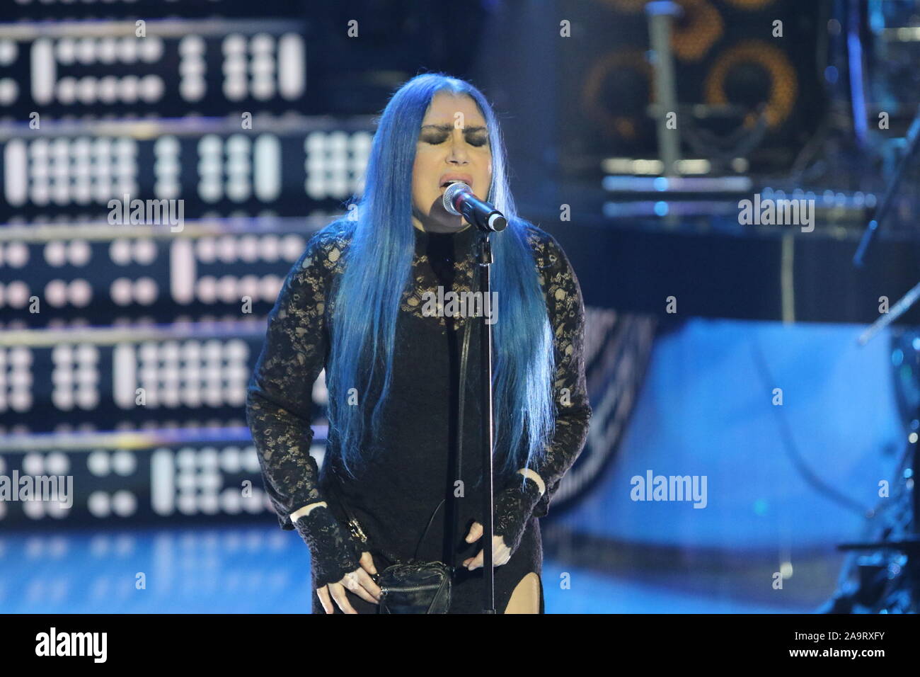 Show mit dem Titel UNA STORIA DA CANTARE, auf der Bühne im italienischen TV-Sender RAI. Im Bild Loredana Bertè, Sänger (Foto von Salvatore Esposito/Pacific Press) Stockfoto