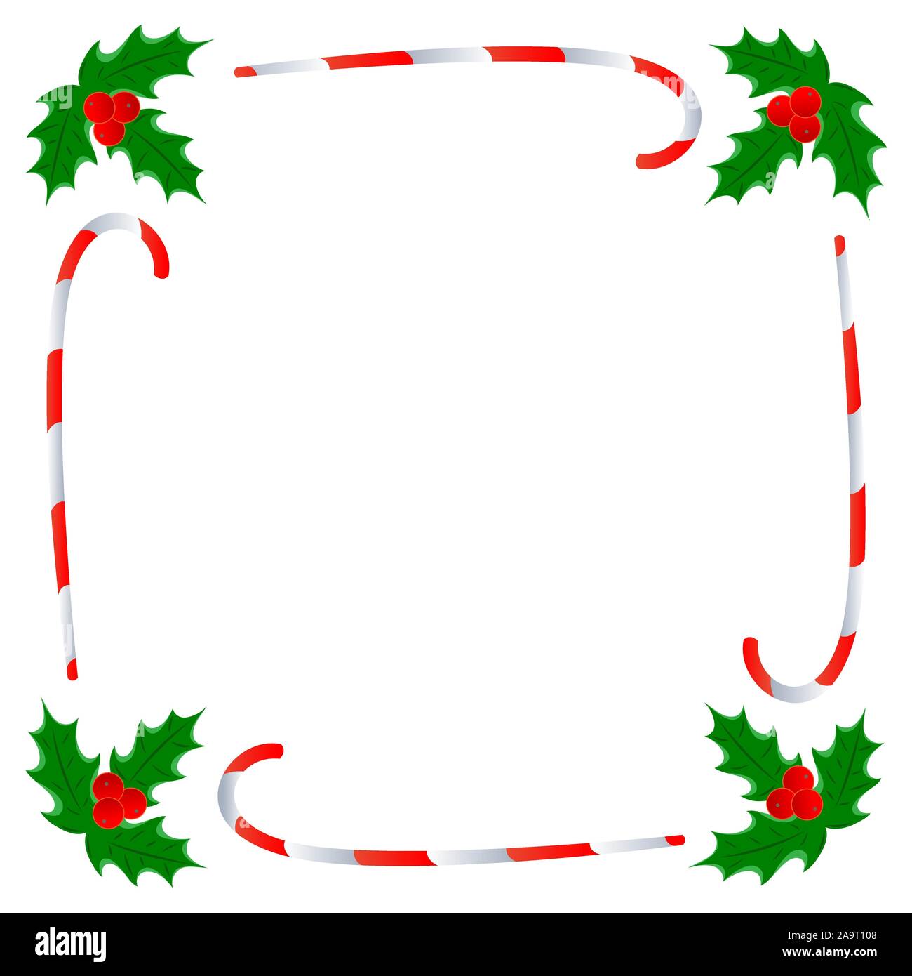 Weihnachtsgru Weihnachtskarte Rand Vektor Design Vorlage mit Stechpalme  Blatt und Karamell Stock mit Kopierraum fr Ihren Text Stock-Vektorgrafik -  Alamy
