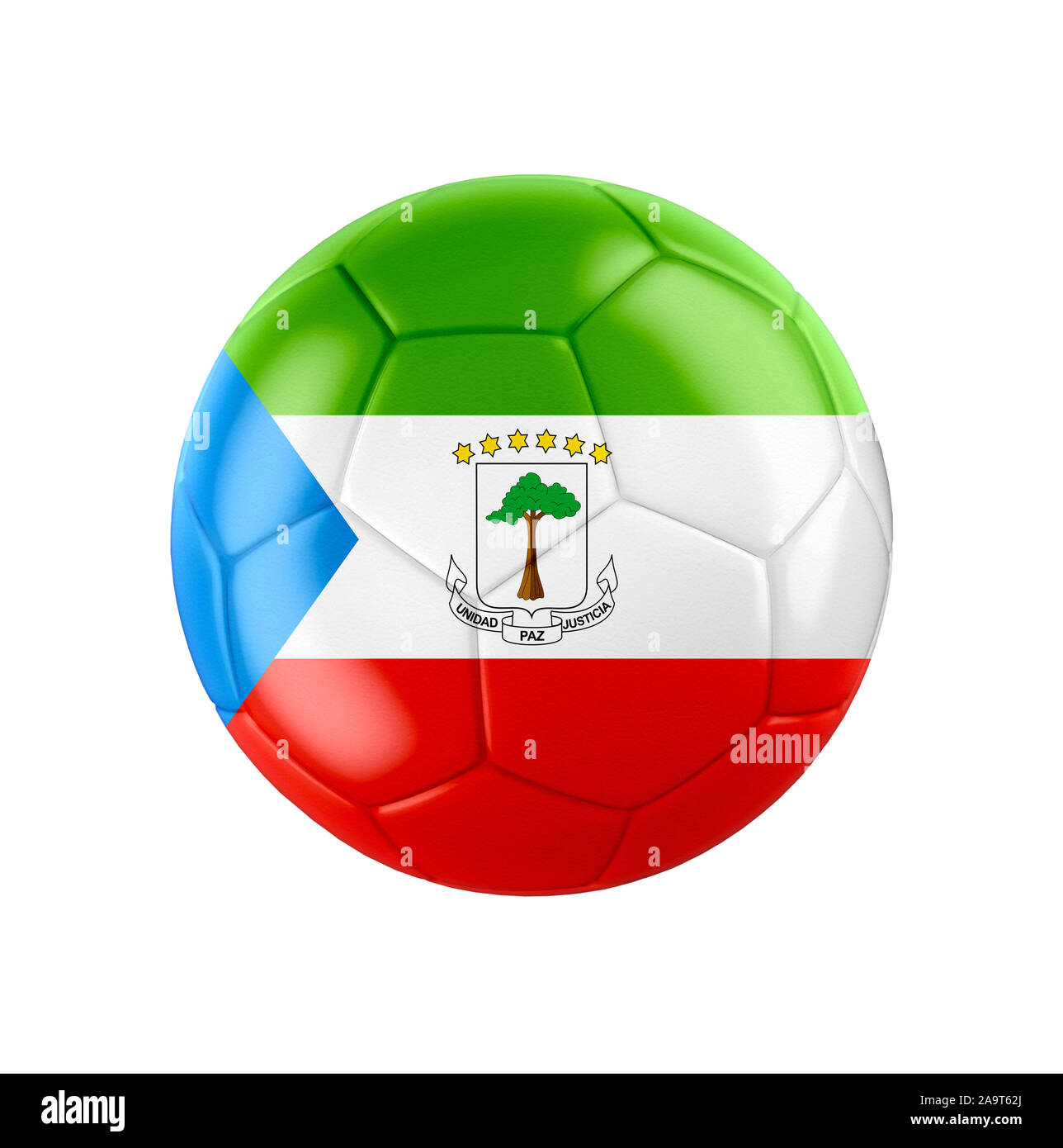 Fußball-Fußball-Kugel mit Flagge Äquatorialguinea Stockfoto