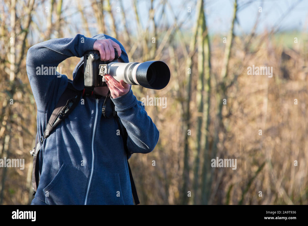 Oliver Hellowell Fotograf mit Down Syndrom und über die Erstellung von Fotografien seine 65000 Facebook Fans zu unterhalten Stockfoto