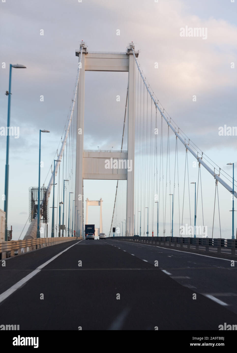 Überschreiten der Severn Bridge M48 Autobahn von Aust zu Beachley. Stockfoto