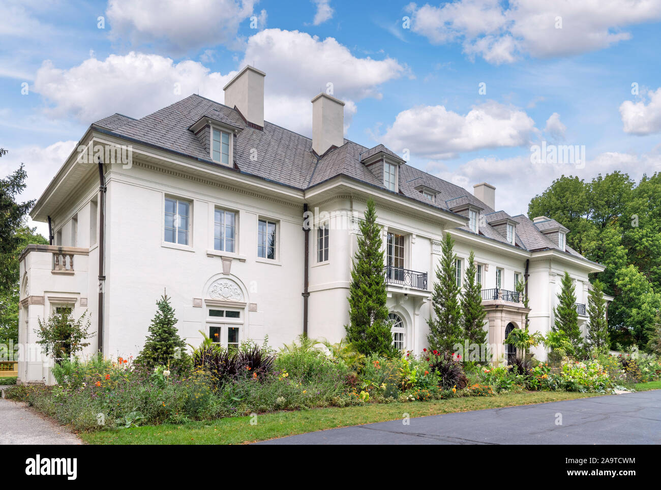 Die Lilly Haus (oldfields) an der Newfields Campus, Indianapolis, Indiana, USA. Stockfoto