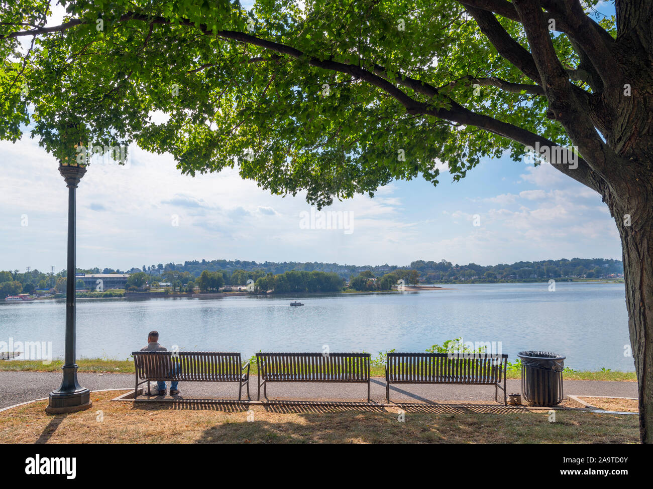 Das Flussufer des Susquehanna River in Downtown Harrisburg, Pennsylvania, USA Stockfoto