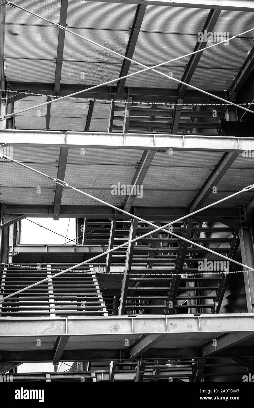 Notausgang metall Treppen außen Stockfoto