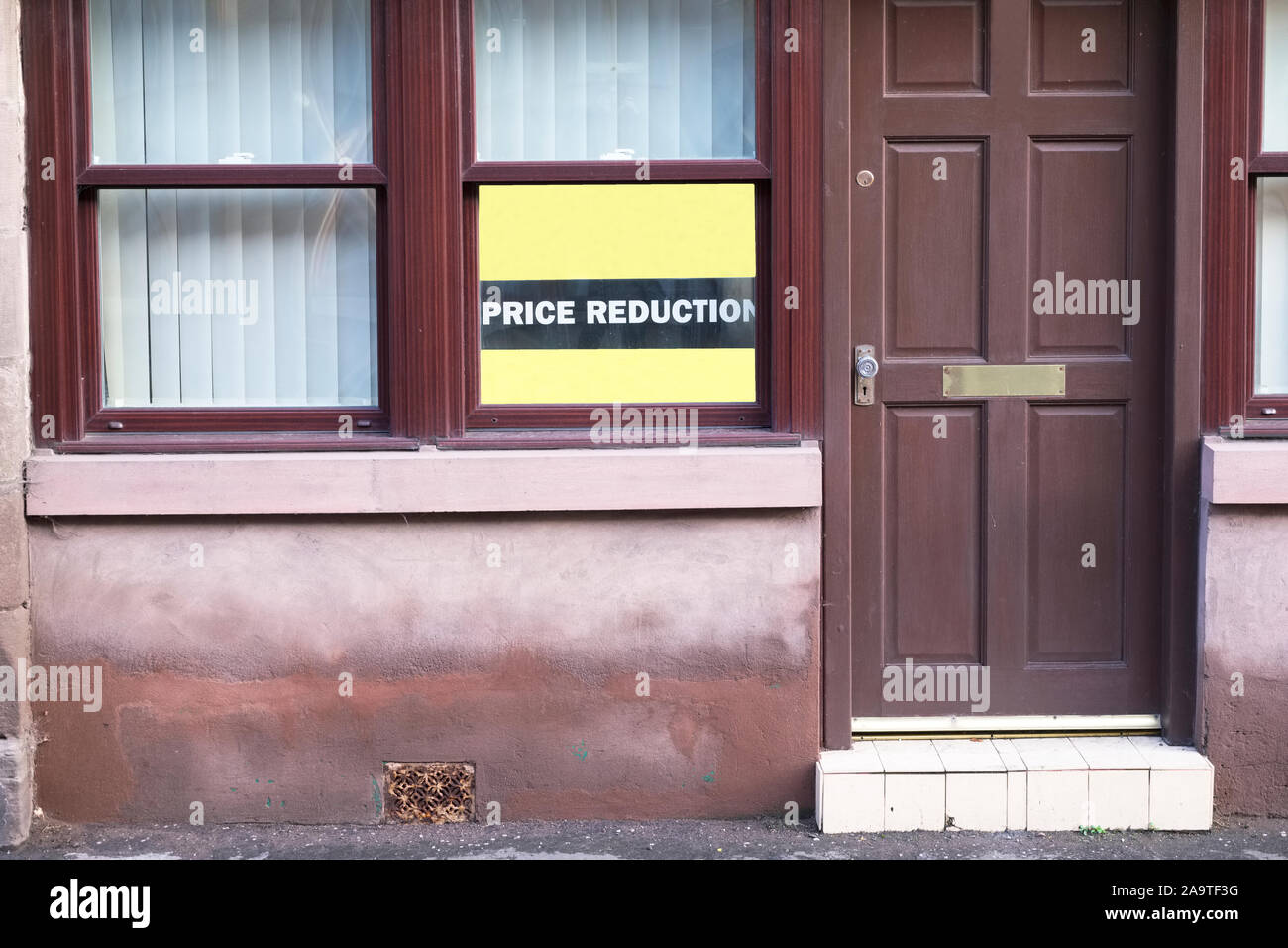 Haus Preis Reduzierung der Armen Rat Stadt mit Bevölkerung rückläufig Stockfoto
