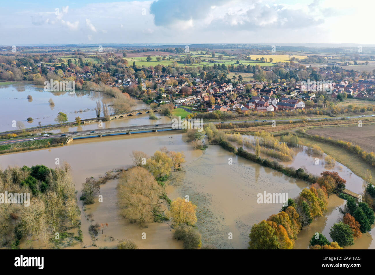 Barford Überschwemmungsgebiet 16. November 2019 Stockfoto