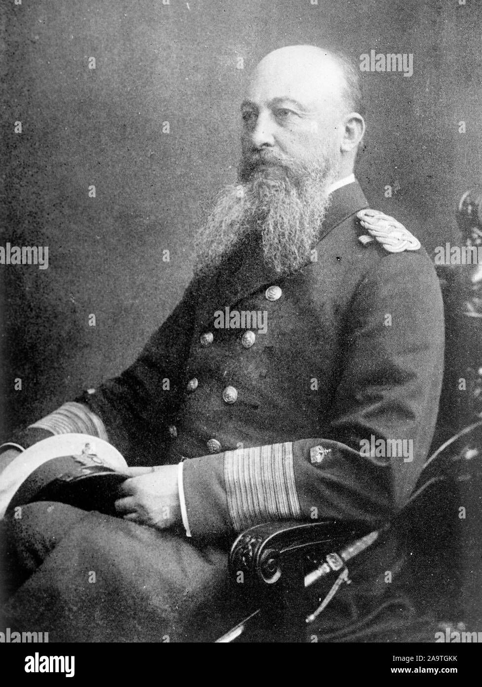 Alfred von Tirpitz, Alfred Peter Friedrich von Tirpitz (1849 - 1930) Deutsche Grand Admiral, Staatssekretär der Kaiserlichen Marine, die leistungsstarke Verwaltung Filiale der deutschen Kaiserlichen Marine von 1897 bis 1916. Stockfoto