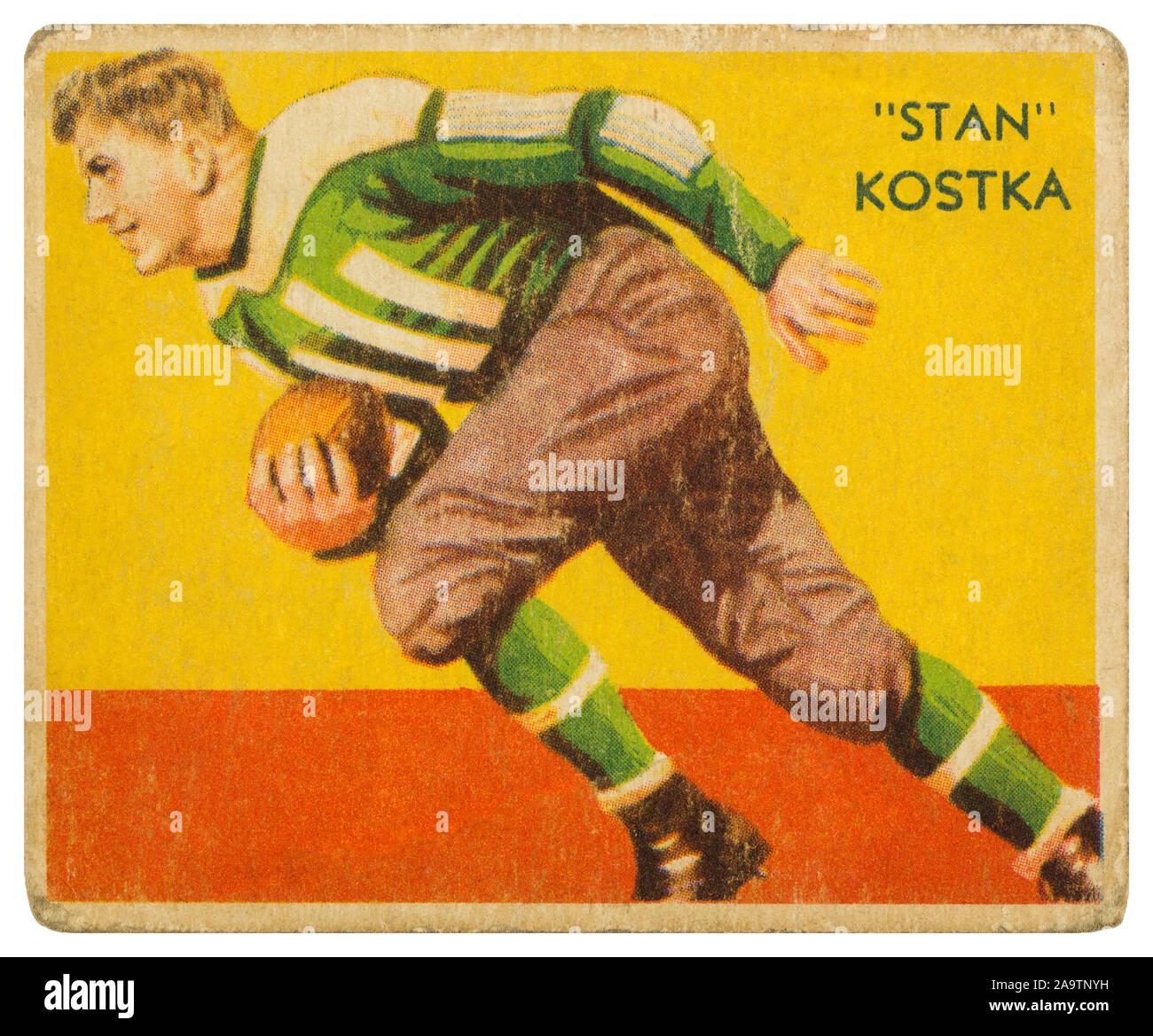 Ehemalige Universität von Minnesota football player Stan Kostka auf nationaler Chicle Co Fußball 1935 Karte. Stanislaus Kostka ist auf der Karte als Stockfoto