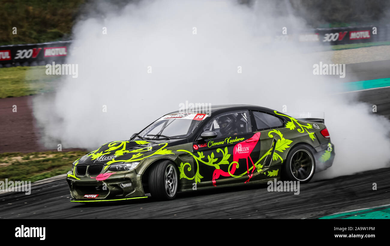 Oschersleben, Deutschland, 30. August 2019: Clemens Kauderer Fahren seines BMW E92 während der Drift Kings International Serie auf der Motorsport Arena. Stockfoto