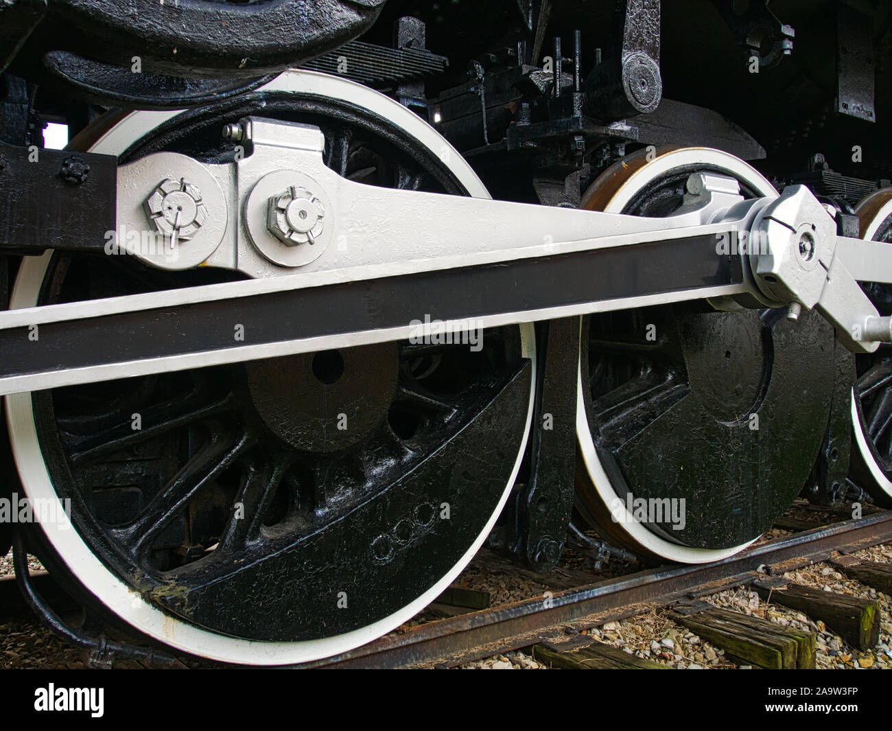Chesapeake und Ohio 2-8-4 stream Motor Lokomotive Rad detail Stockfoto