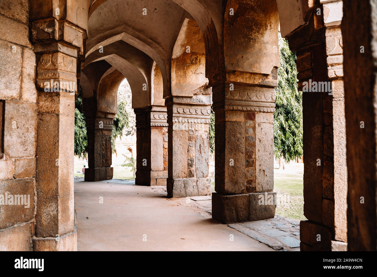 Arch Details am Grab des sikandar Lodi, in Lodi Gärten in Neu-Delhi, Indien Stockfoto
