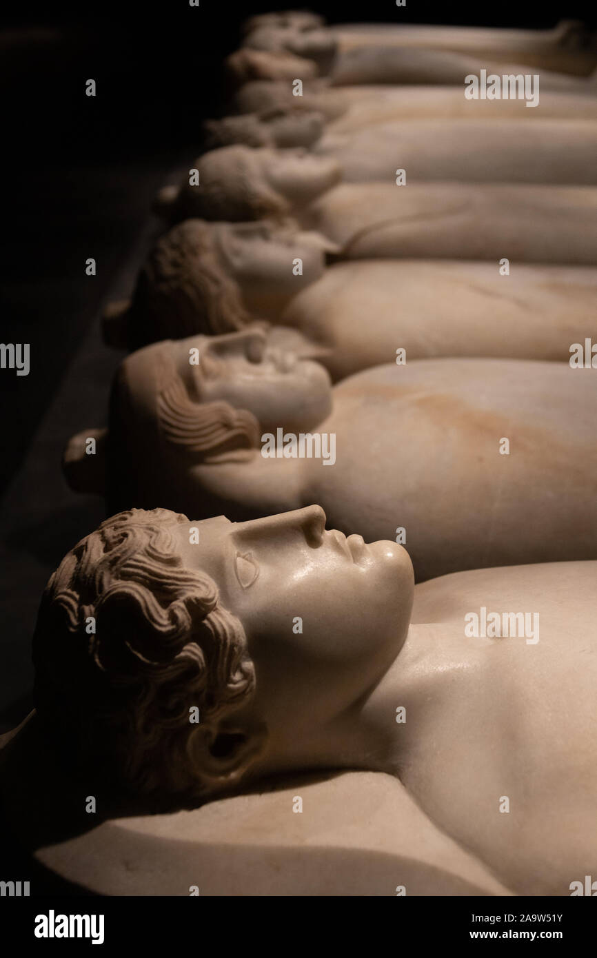 Anthropoiden Sarkophage Gallery, National Museum, Beirut, Libanon Stockfoto