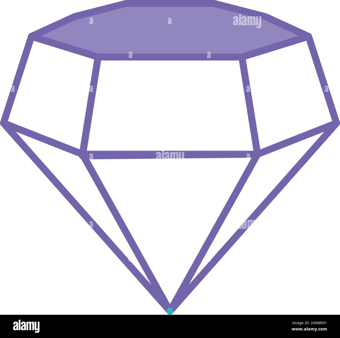 Schmuck Diamant fantasy line Fill style Vector Illustration Stock Vektor