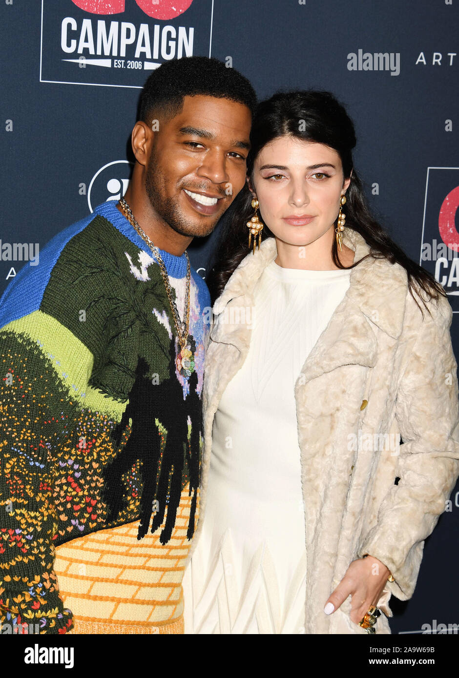 HOLLYWOOD, CA - 16. NOVEMBER: Kid Cudi (L) und die 13. jährliche des gehen Kampagne gehen Gala an NeueHouse Hollywood am 16. November 2019 in Los Angeles, Kalifornien teilnehmen. Stockfoto