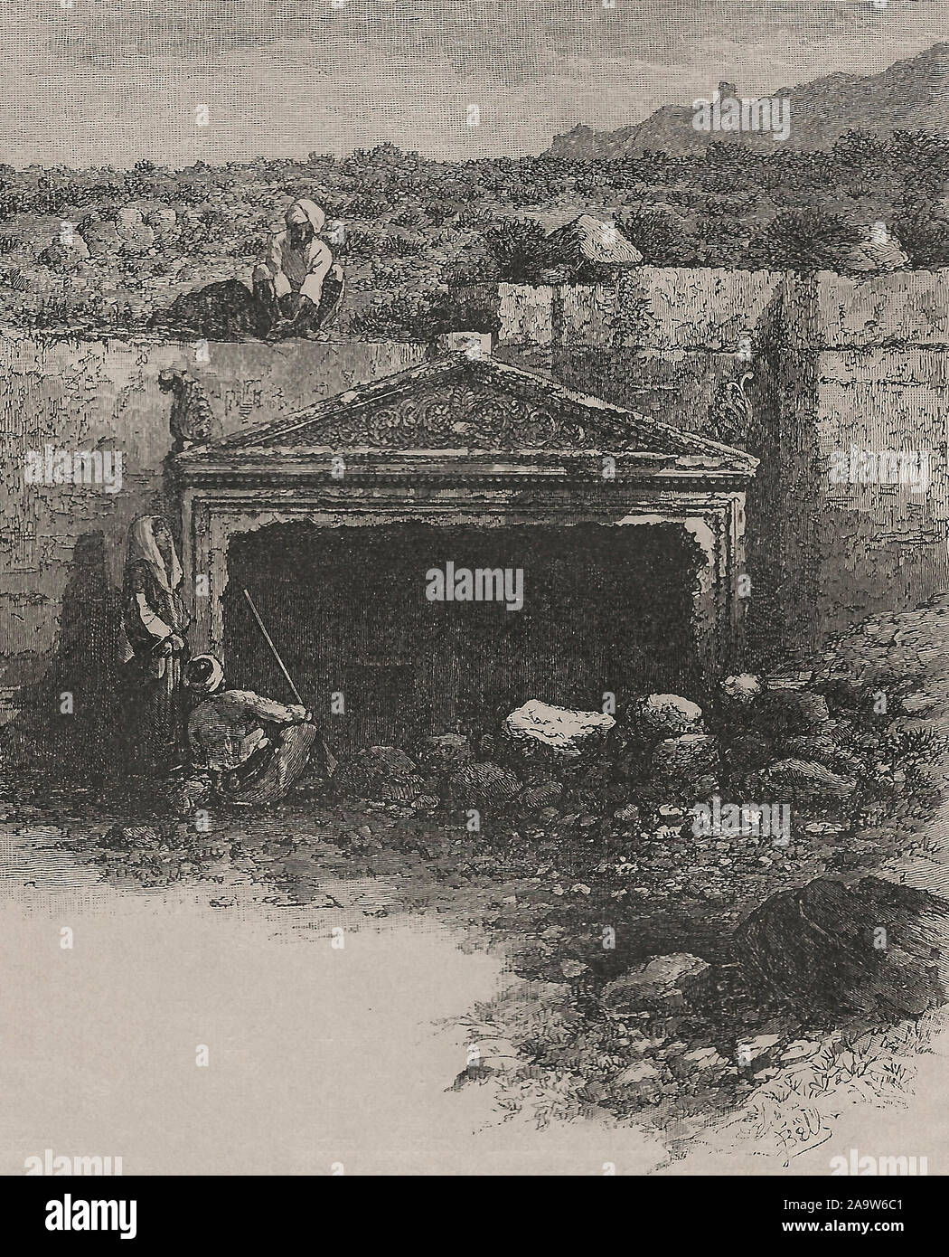 Gräber der Richter, Tal der Oberen Kidron, Palästina, ca. 1880 Stockfoto