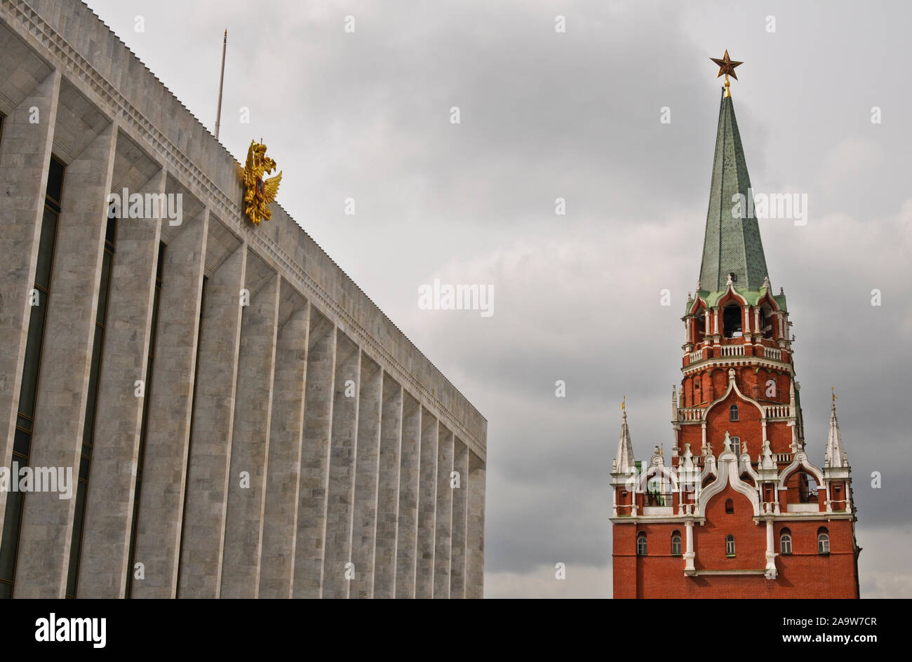 Der Moskauer Kreml Turmuhr, Russland Stockfoto